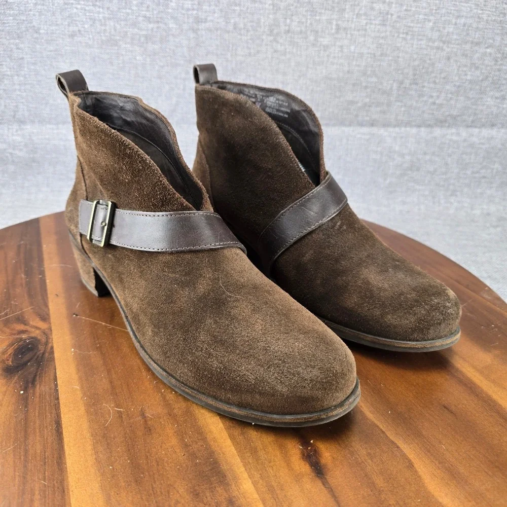 UGG Mens 12 Brown Suede Buckle‎ Ankle Boots 1014184 Chocolate Leather Strap